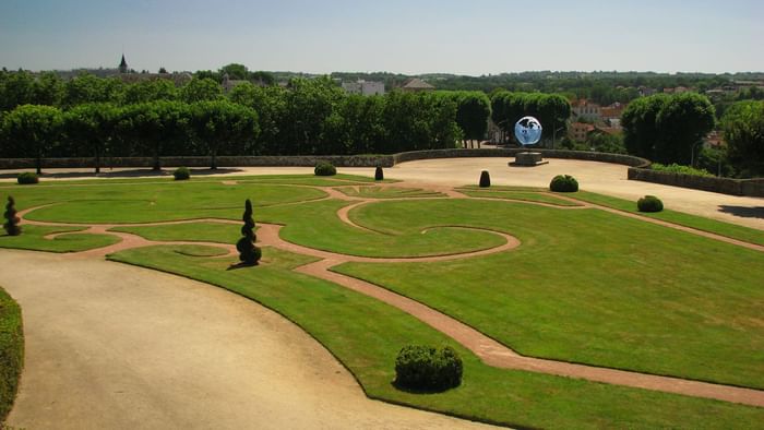 Aerial view of Bishop's Palace Gardens near Originals Hotels
