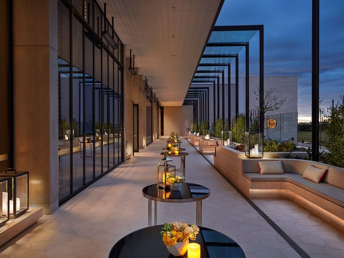 Tables in the corridor in Crown Ballroom at Crown Hotel Perth