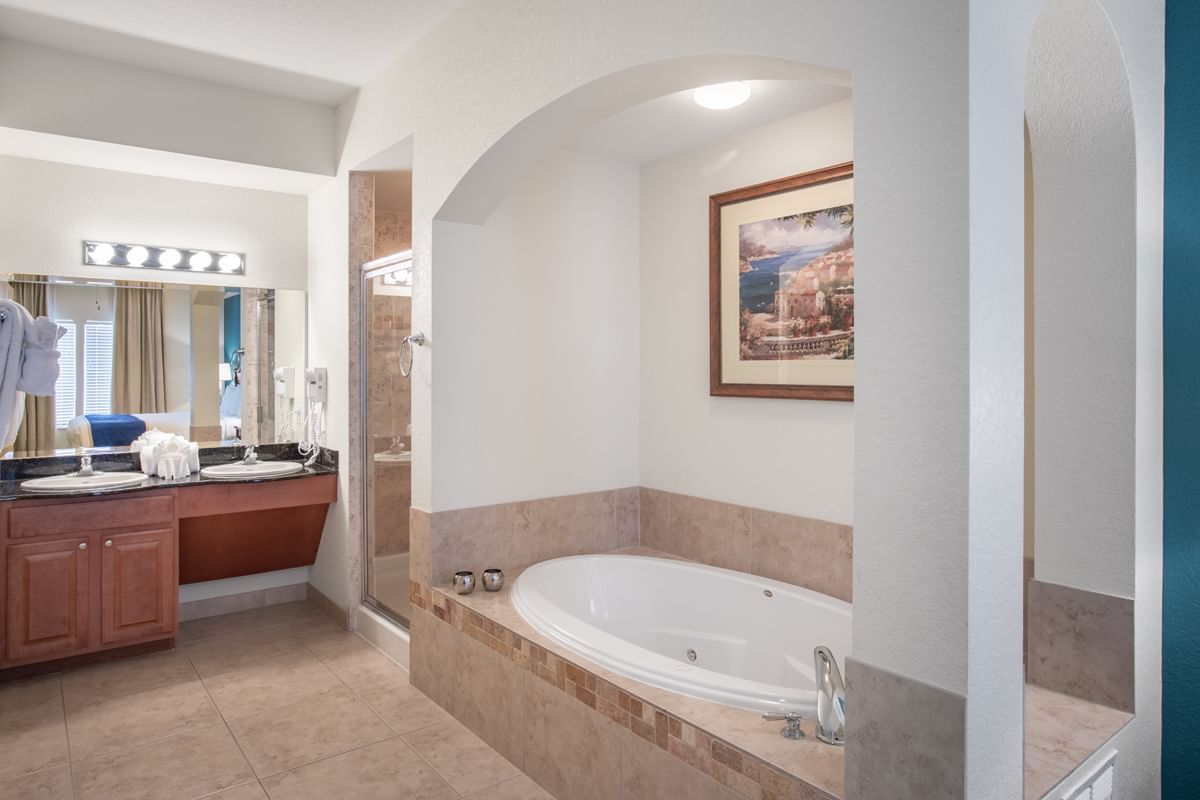 Jetted tub in Master Bathroom at Lake Buena Vista Resort Village & Spa