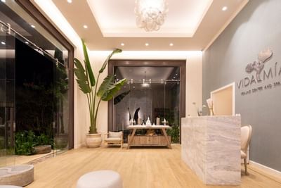 Reception area in the night at Retreat Costa Rica