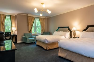 Beds in Premier Double Queen Room, Castle Hotel and Spa