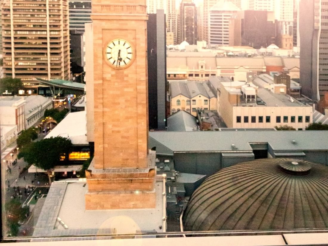 Sixteen Antlers looking at Brisbane City Hall Ann St