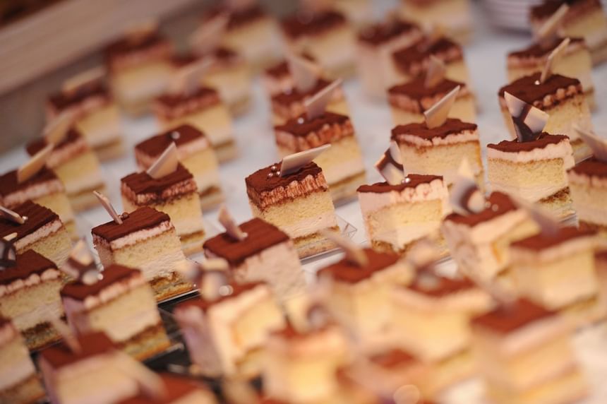Cake slices served for an event at Carriage House Hotel