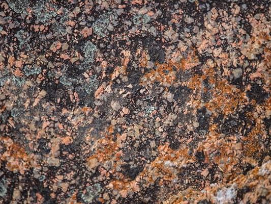 Pink Granite wall of the hotel at Freycinet Lodge