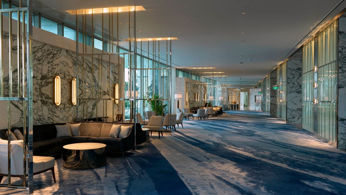 Lounge area in Pearl Ballroom at Crown Towers Sydney