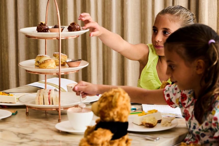 Children's Afternoon Tea at May Fair Kitchen, Mayfair — sandwiches, scones and Charbonnel et Walker caramel truffles