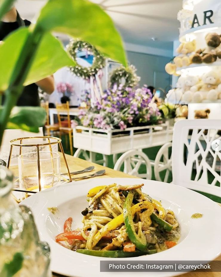Vegetarian dishes at Legato Floral and Cafe, Port Dickson
