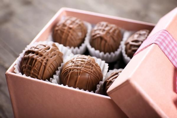 Box of truffles, a sweet food wedding hamper gift idea