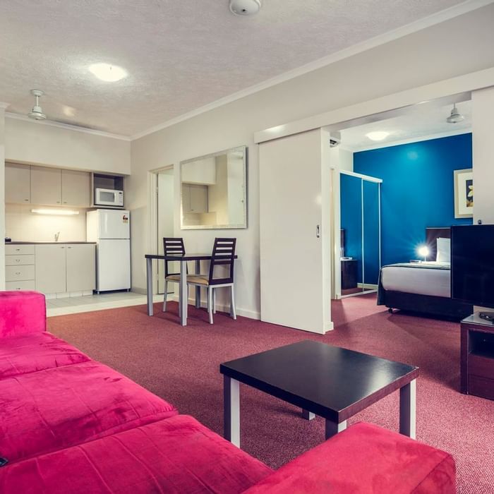 Living area of a Resort Spa Suite at Darwin Airport Hotels