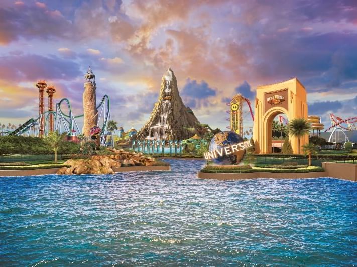 Complete skyline of Universal Orlando Resort 