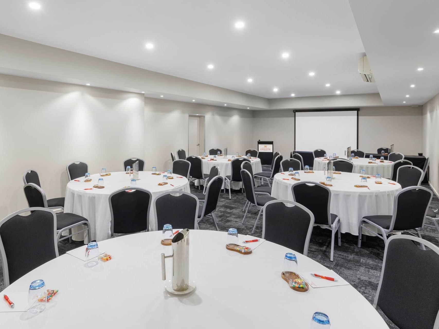 Banquet set-up in Chancellor Two at Grand Chancellor Melbourne