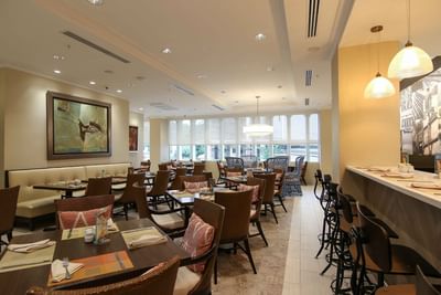 dining tables in restaurant