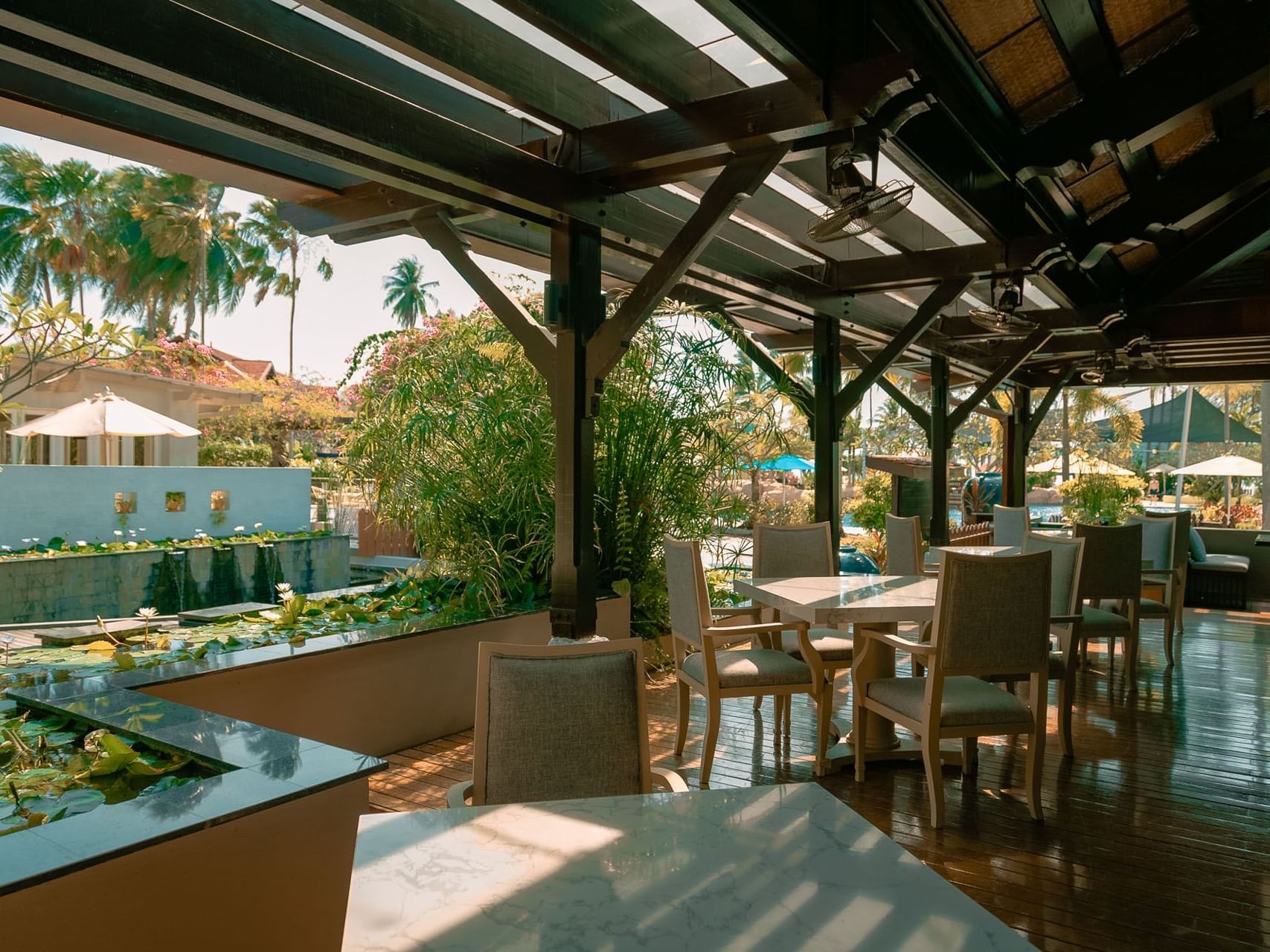 Table arrangements in The Club at Pelangi Beach Resort & Spa