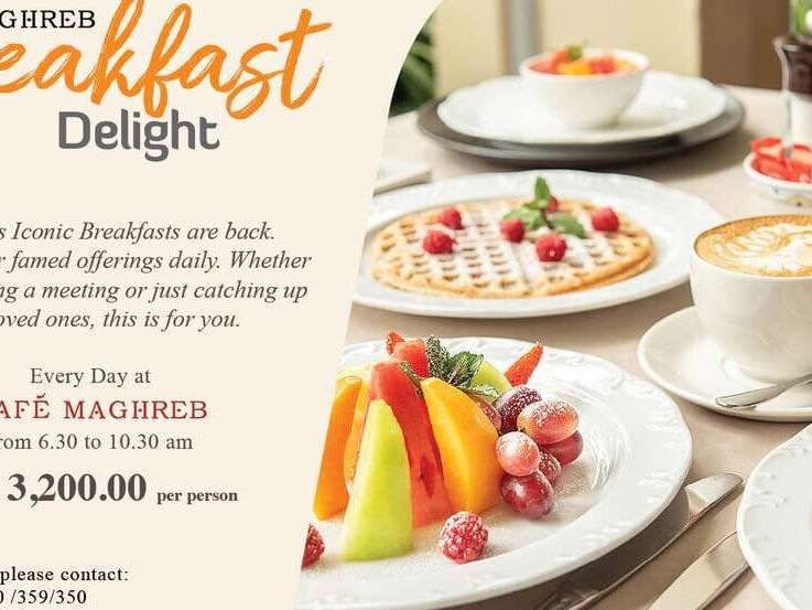 Breakfast offer poster at Nairobi Serena Hotel