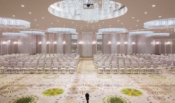 Interior of Pacific Main hall with rows of chairs at Titanic Deluxe Lara