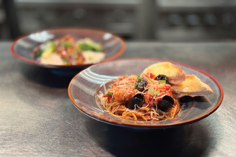 Spaghetti dishes served at Hotel Clique Calgary Airport