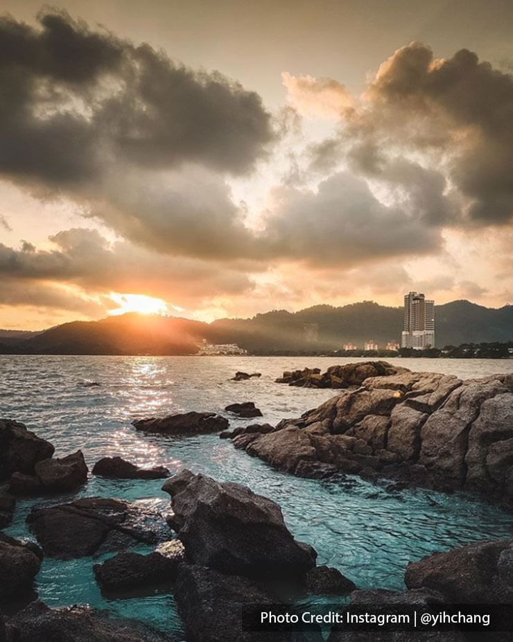 Spectacular sunset view of Teluk Kumbar
