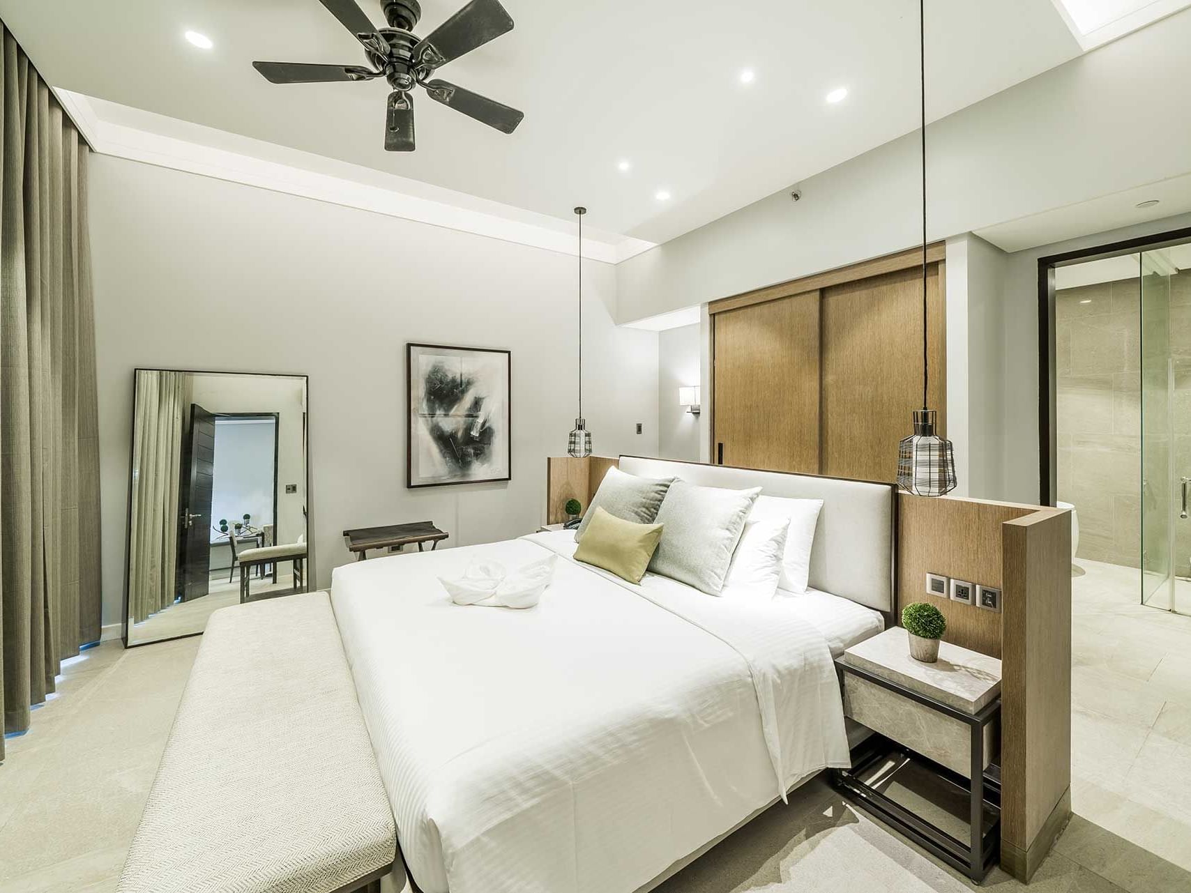 Large bed & ceiling fan in One Bedroom Suite at Discovery Samal