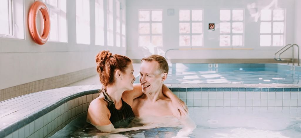 Couple enjoying time in Hot tub