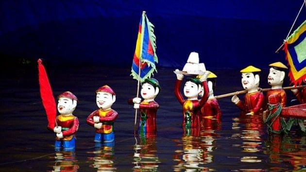 Close-up of a Puppet performance in Thang Long Water Puppet Theatre near Sunway Hotel Hanoi