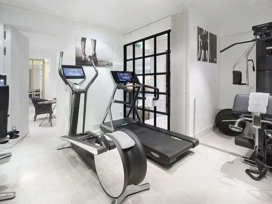 Treadmills in the gym at Patrick Hellman Schlosshotel