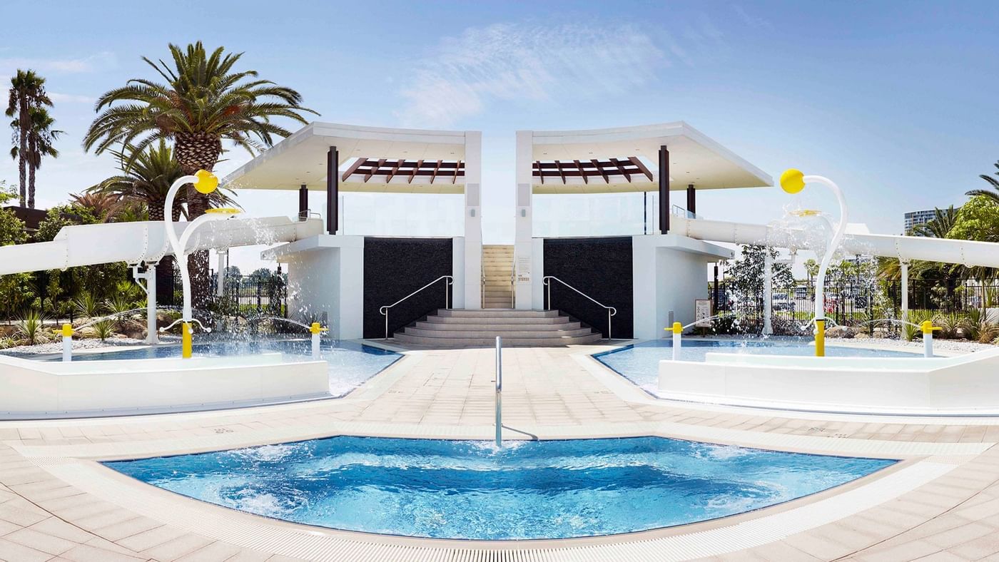 Close-up of the outdoor pool of Crown Metropol Perth