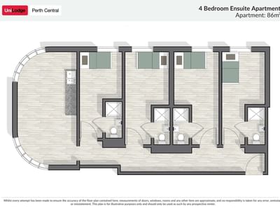 UniLodge Perth Central - 4 Bedroom Ensuite Apartment