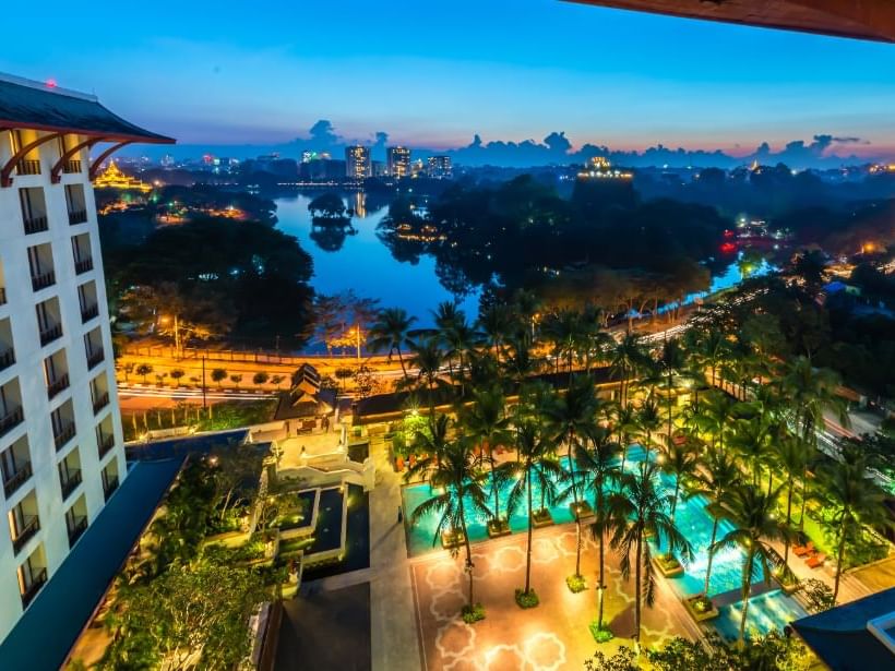 Aerial View of the pool at Chatrium Royal Lake Yangon