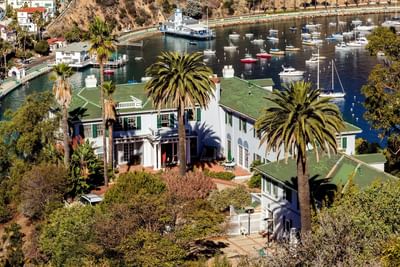 View of the Avalon Harbor near Mt Ada, 4 star hotel Catalina Island