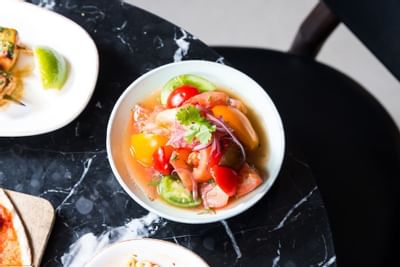 tomato ceviche dish at Monmouth Kitchen