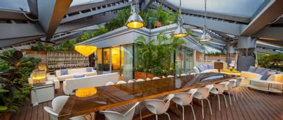 Outdoor dining area of Miami Suite at Hotel Eclat Beijing