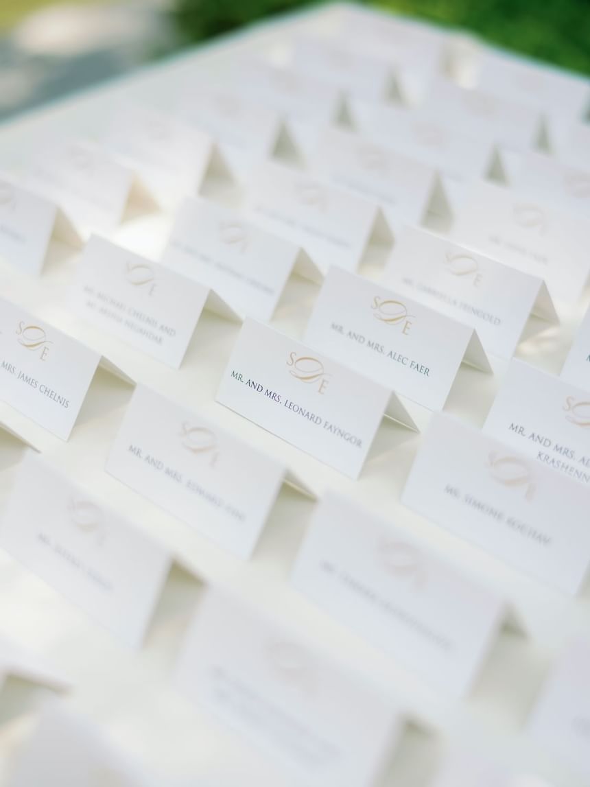Thank you cards of a wedding served at Luxe Sunset Boulevard Hotel