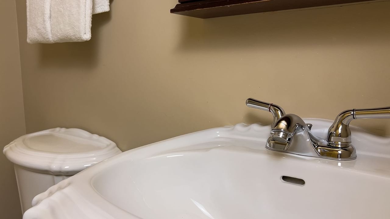 Bathroom sink and toilet