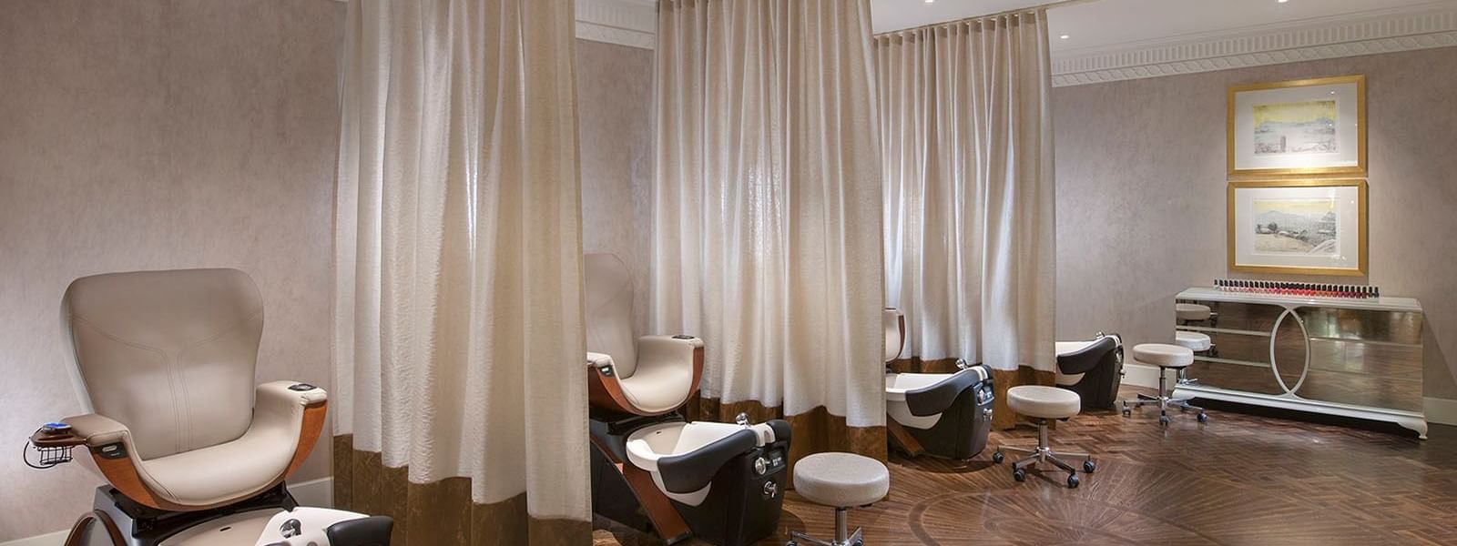 Pedicures chairs in Crown Spa Salon at Crown Hotel Melbourne