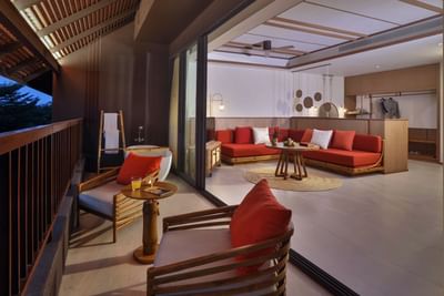 Living area with terrace in room at U Hotels