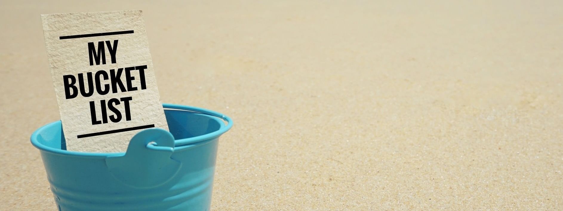 Close up of a Blue bucket on beach at Daydream Island Resort
