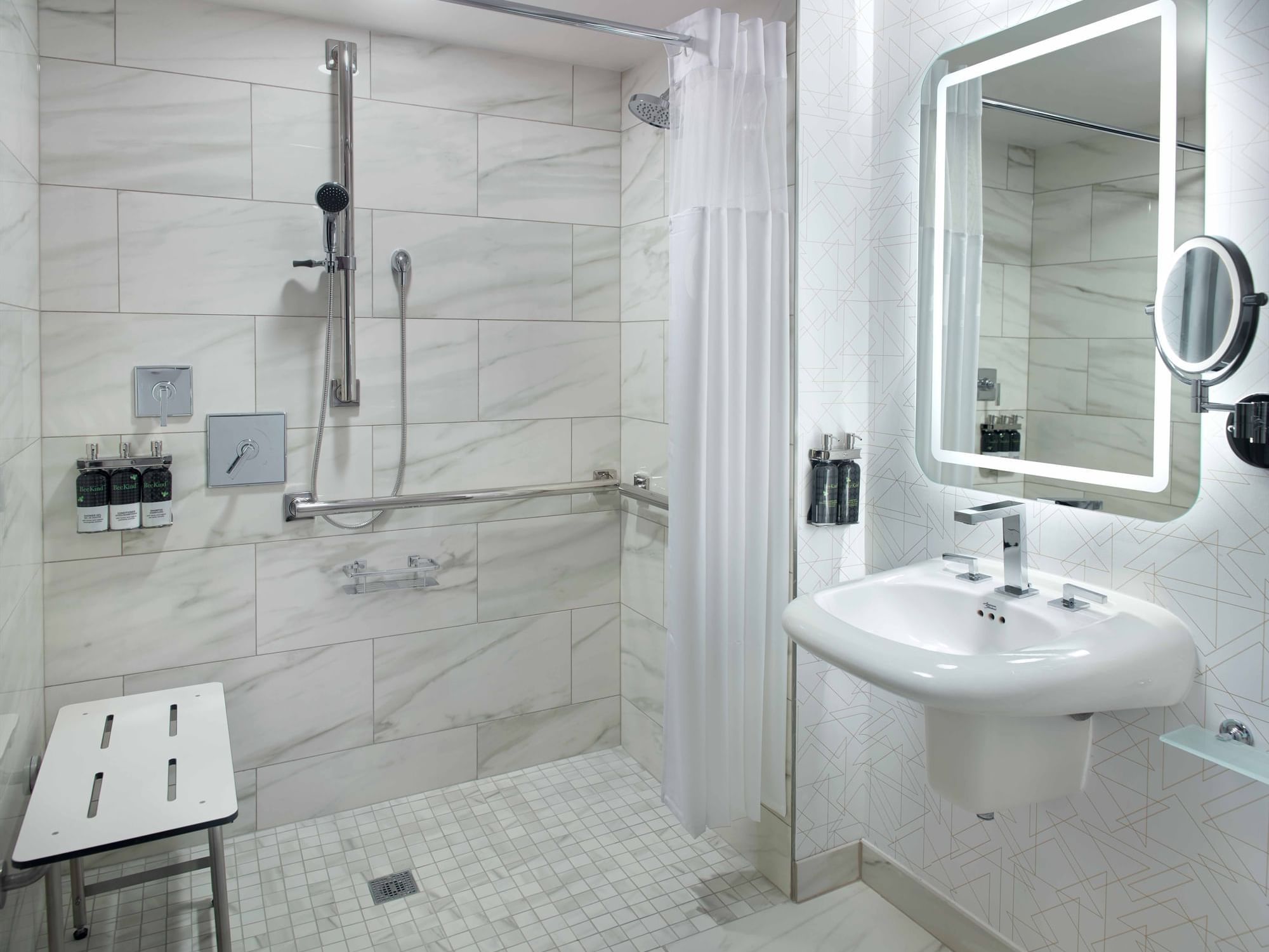 Georgia Tech Hotel Accessible Bathroom - Roll In Shower