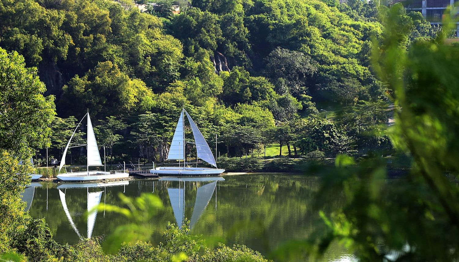 Two yachts docked at Sunway City near Sunway Hotels & Resorts