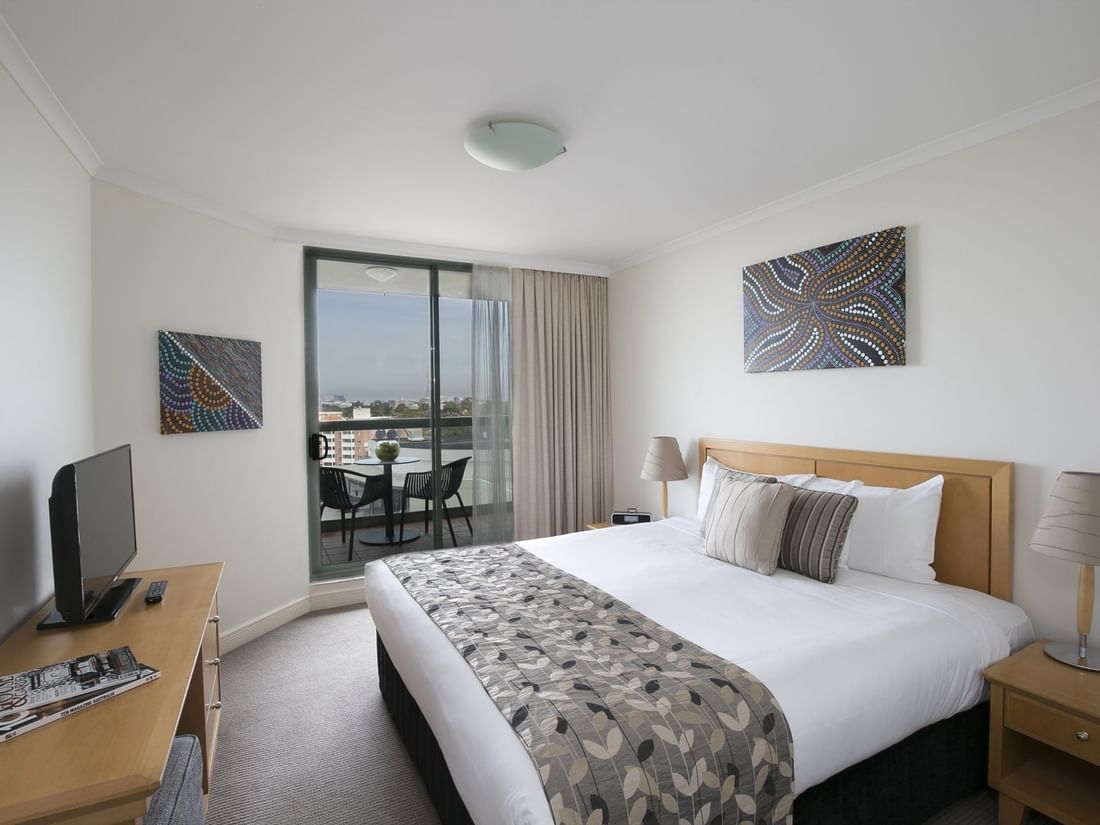 1 Bedroom Apartment 1 Queen Bed with out door view  at the Sebel Residence Chatswood