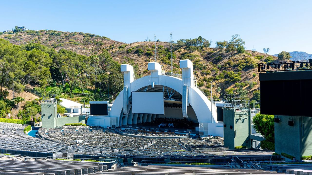A view of the Hollywood Bowl amphitheater