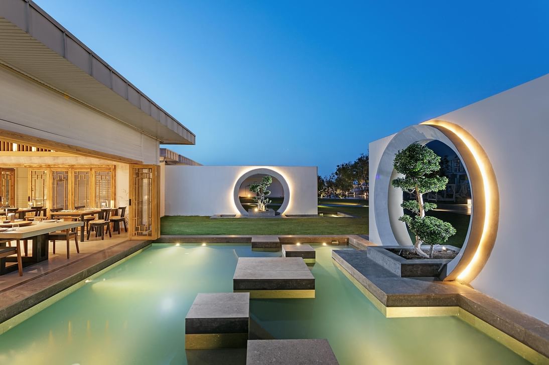 Dining area with outdoor sitting area at Titanic Deluxe Golf Belek