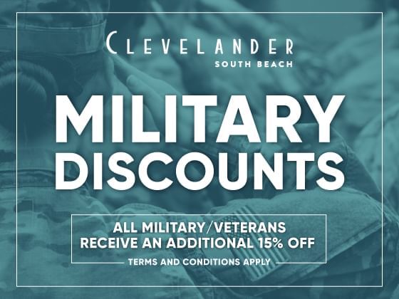 Poster of Military discounts at Clevelander South Beach