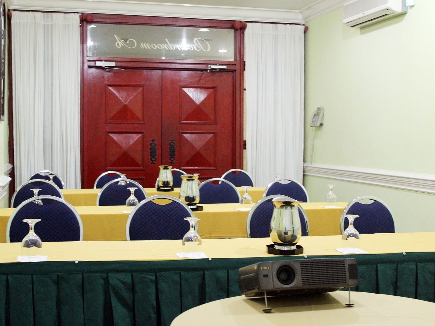 meeting room with tables