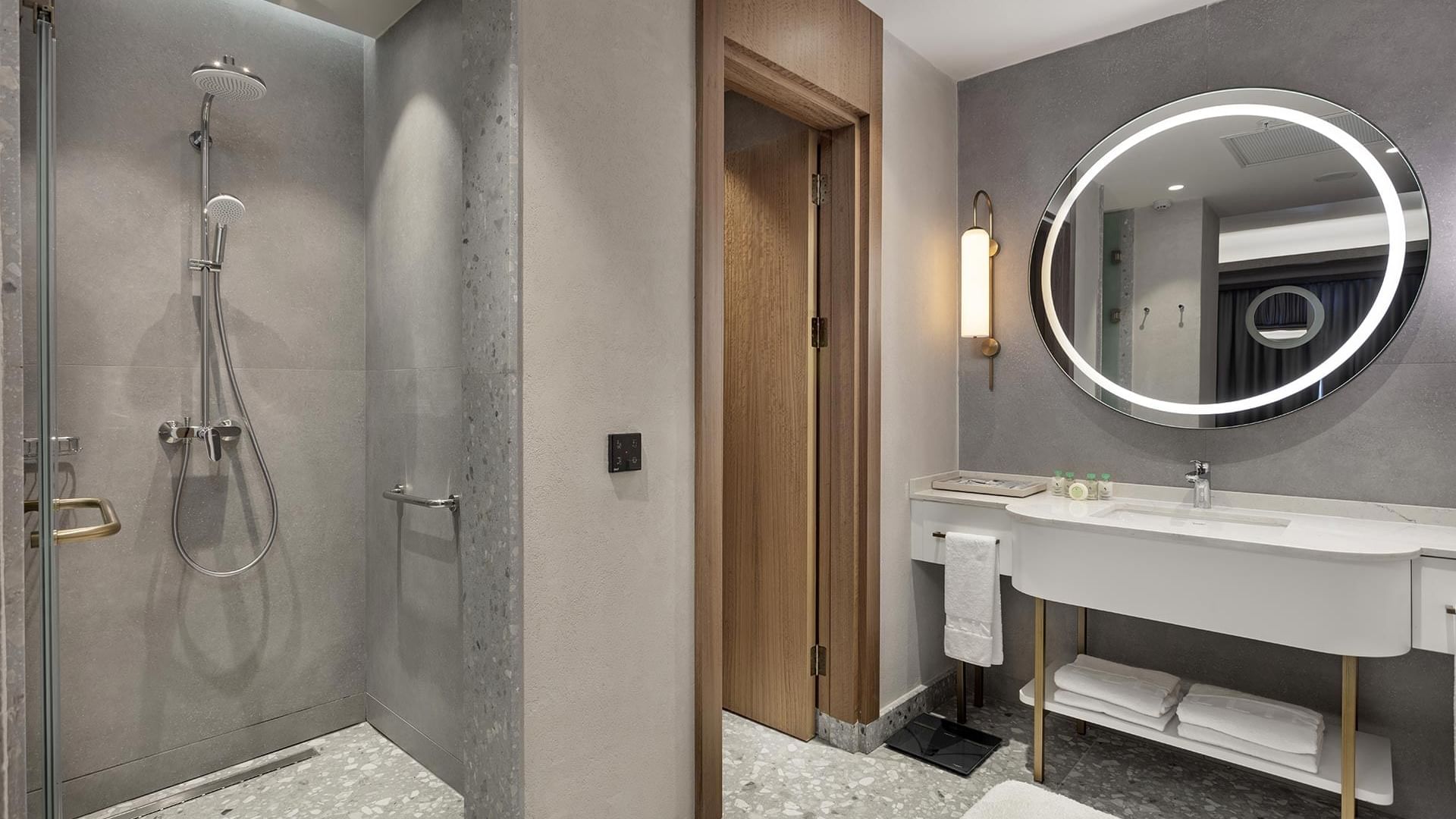 Bathroom with vanity & shower area in Family Room at Cullinan Belek