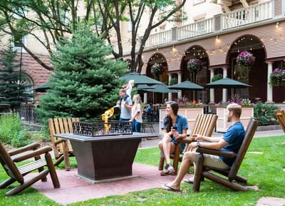 Guests enjoying the Hotel Colorado courtyard