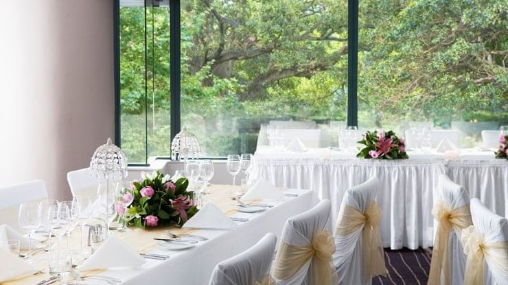 Wedding tables decorated with flowers at Pullman Sydney Hyde Par