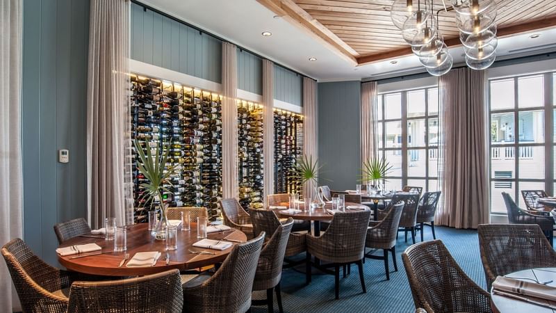 An indoor private dining area at WaterColor