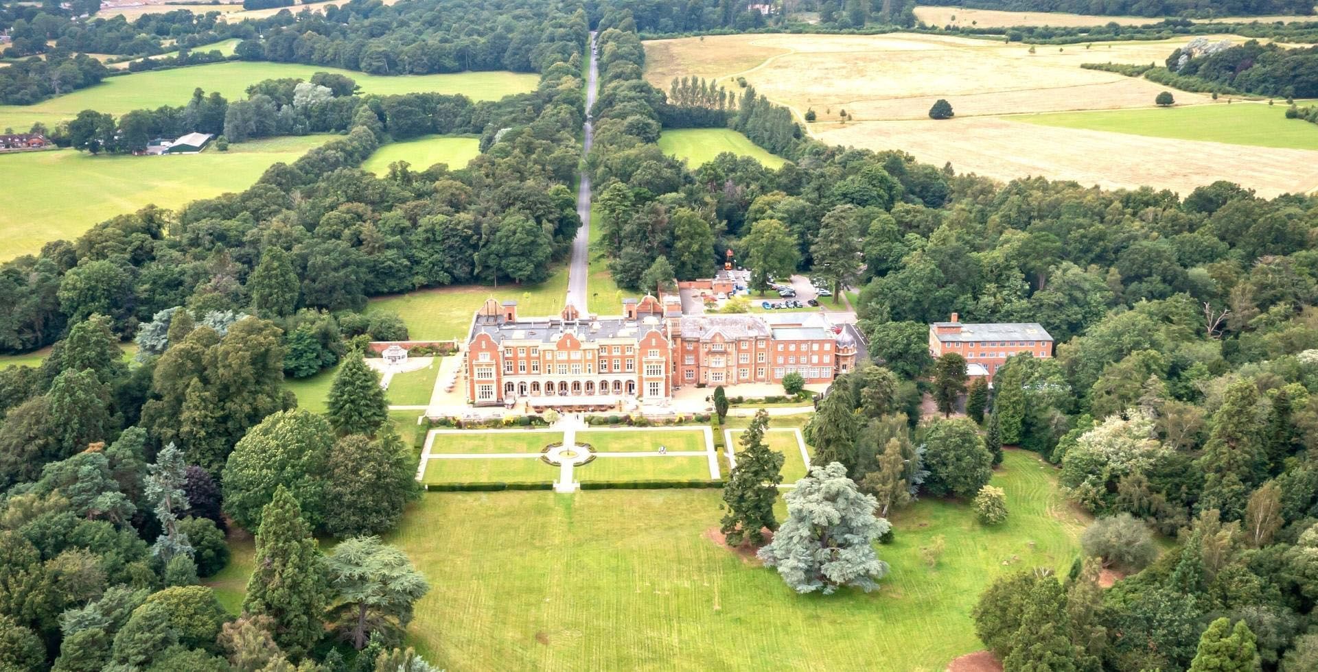 Aerial view of Easthampstead Park Hotel
