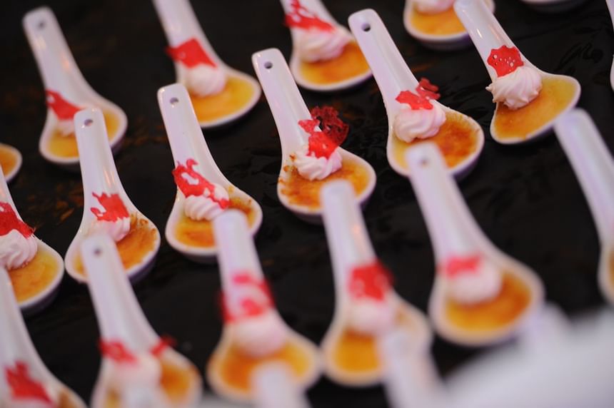 Dessert spoons served for an event at Carriage House Hotel