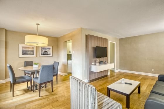 Living area and dining area.